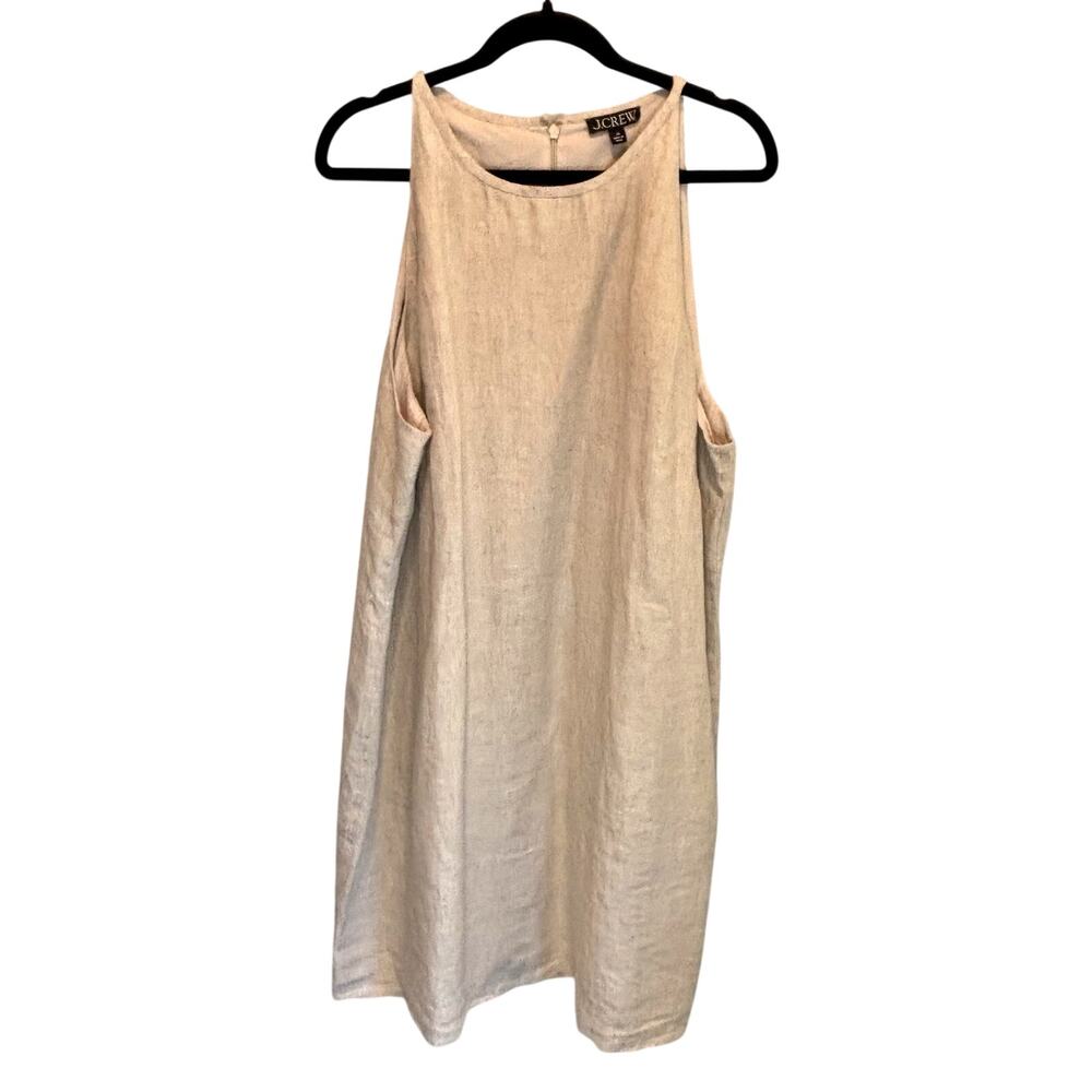 J. Crew NWT Oatmeal High Neck Linen Shift Dress - size 2X